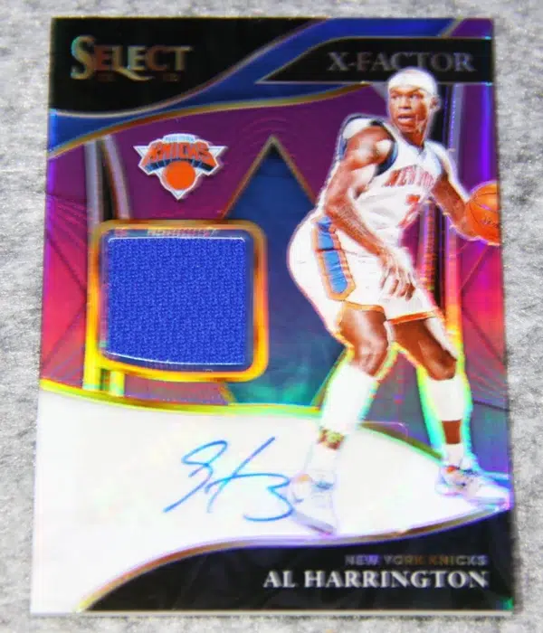 2021-22 Al Harrington #XF-AHR Panini Select X-Factor Purple Prizm Autograph /99