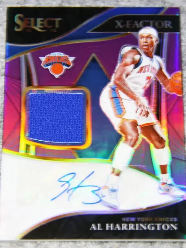 2021-22 Al Harrington #XF-AHR Panini Select X-Factor Purple Prizm Autograph /99