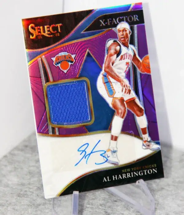 2021-22 Al Harrington #XF-AHR Panini Select X-Factor Purple Prizm Autograph /99