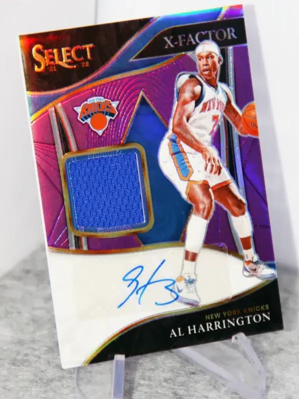2021-22 Al Harrington #XF-AHR Panini Select X-Factor Purple Prizm Autograph /99