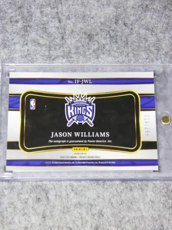 2021-22 Jason Williams #IF-JWL Panini Select In Flight Autograph Silver Prizm /299