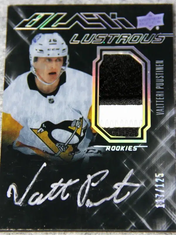2022-23 Valtteri Puustinen #LRAP-VP Upper Deck SPX Black Lustrous Rookies /125