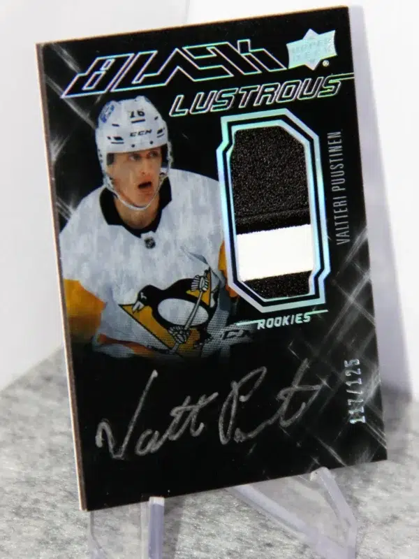 2022-23 Valtteri Puustinen #LRAP-VP Upper Deck SPX Black Lustrous Rookies RC /125