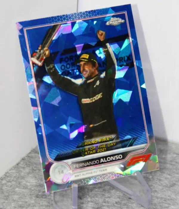 2022 Fernando Alonso #191 Topps Chrome F1 Sapphire Blue Ice Refractor
