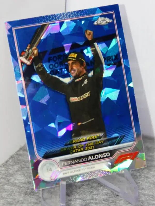2022 Fernando Alonso #191 Topps Chrome F1 Sapphire Blue Ice Refractor