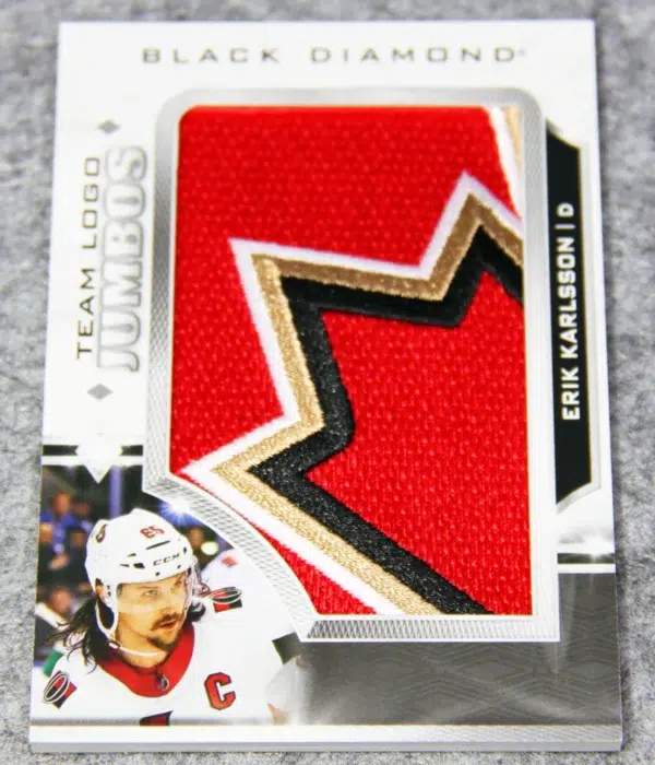 2023-24 Erik Karlsson #TL-EK Upper Deck Black Diamond Team Logo Jumbos Patch