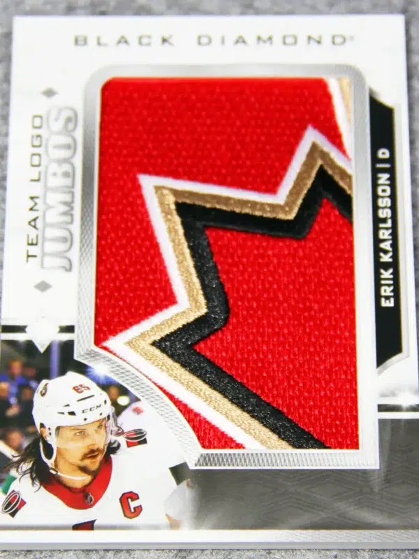 2023-24 Erik Karlsson #TL-EK Upper Deck Black Diamond Team Logo Jumbos Patch