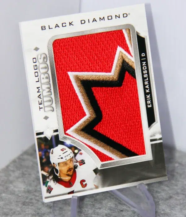 2023-24 Erik Karlsson #TL-EK Upper Deck Black Diamond Team Logo Jumbos Patch