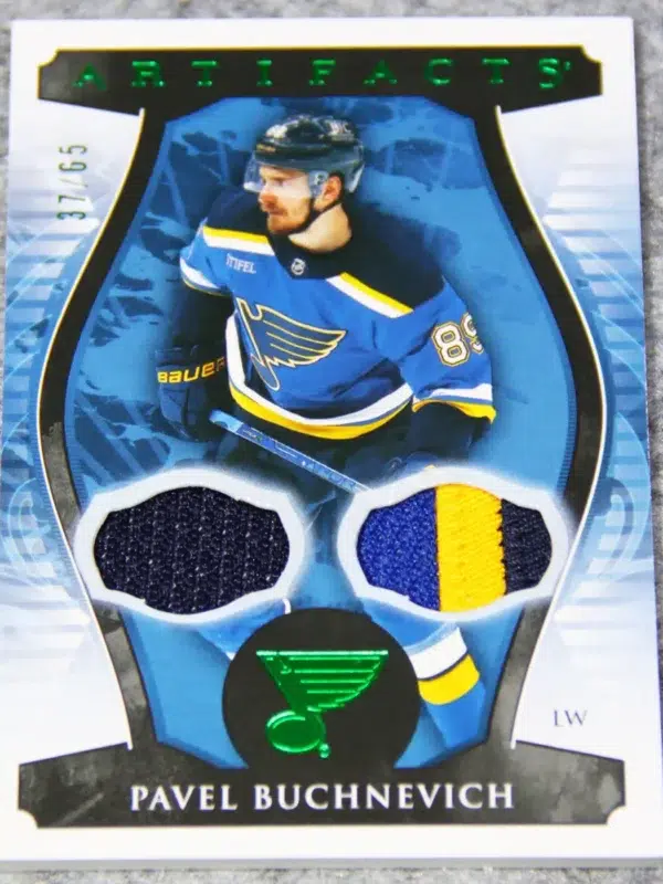 2023-24 Pavel Buchnevich #25 Upper Deck Artifacts Dual Patch Emerald /65