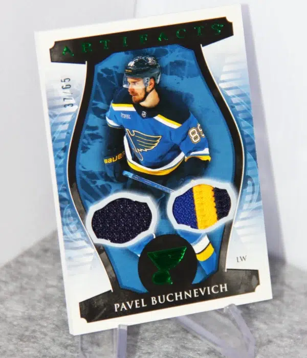2023-24 Pavel Buchnevich #25 Upper Deck Artifacts Dual Patch Emerald /65