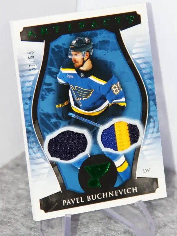 2023-24 Pavel Buchnevich #25 Upper Deck Artifacts Dual Patch Emerald /65