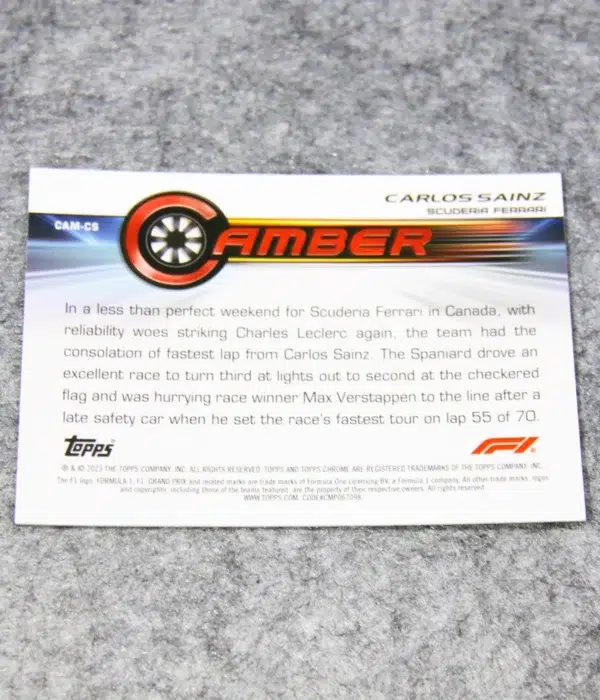 2023 Carlos Sainz #CAM-CS Topps Chrome F1 Camber