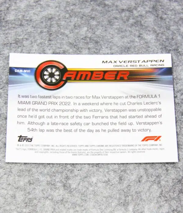 2023 Max Verstappen #CAM-MV Topps Chrome F1 Camber