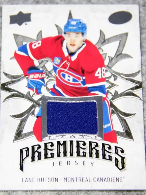 2024-25 Lane Hutson #IPJ-34 Upper Deck ICE Hockey Premieres Jersey RC
