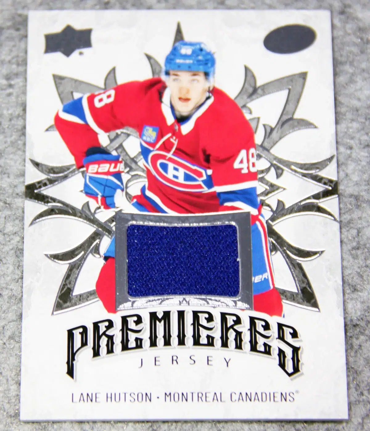 2024-25 Lane Hutson #IPJ-34 Upper Deck ICE Hockey Premieres Jersey RC