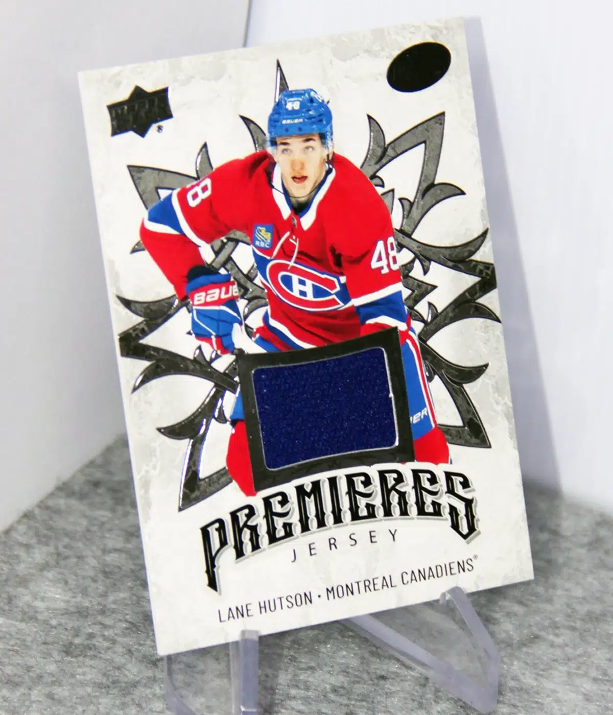 2024-25 Lane Hutson #IPJ-34 Upper Deck ICE Hockey Premieres Jersey RC