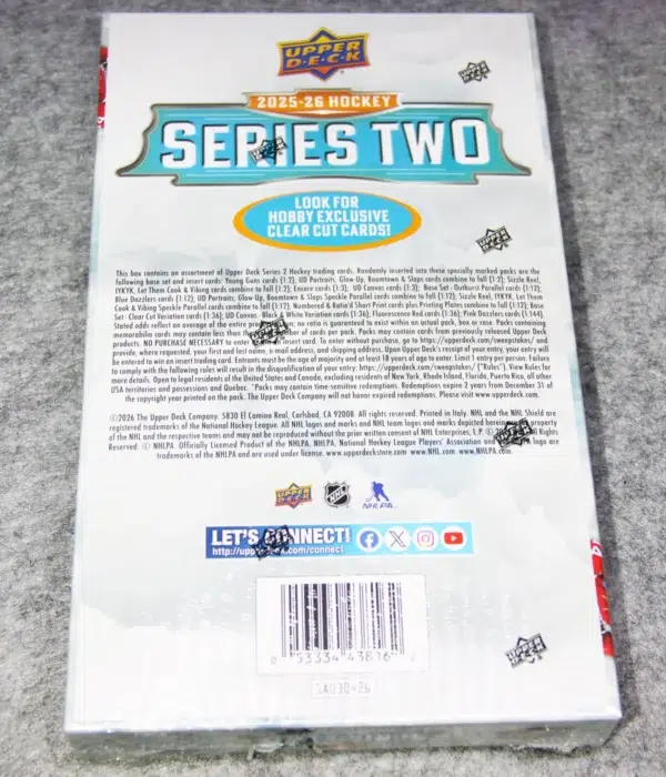 2025-26 Upper Deck Hockey Series 2 Hobby Box - Sealed