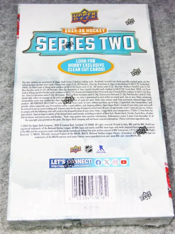 2025-26 Upper Deck Hockey Series 2 Hobby Box - Sealed