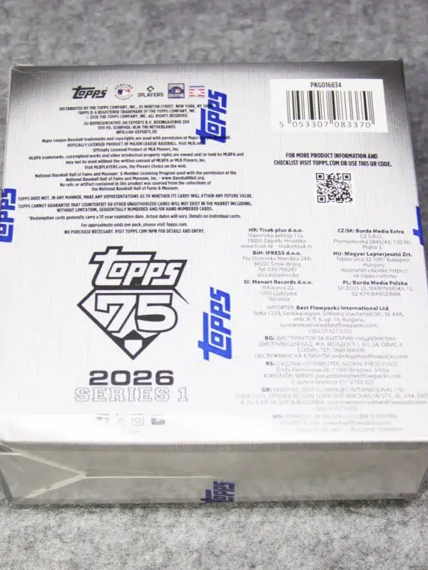 2026 Topps 75 Series 1 Baseball MLB Mega Box - Sealed