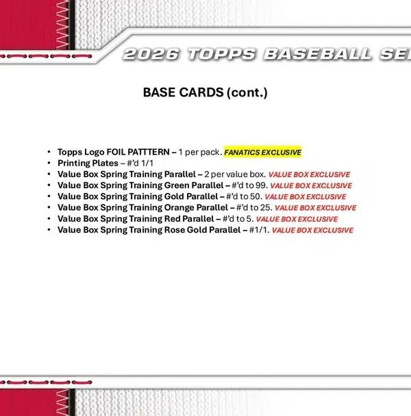 2026 Topps 75 Series 1 Baseball MLB Mega Box - Sealed