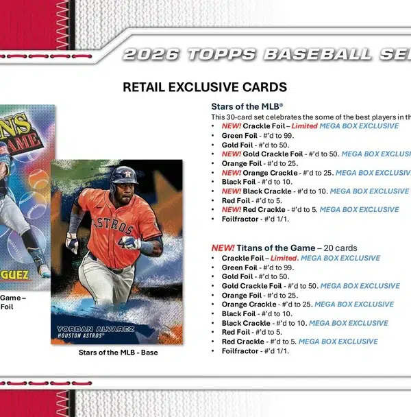 2026 Topps 75 Series 1 Baseball MLB Mega Box - Sealed