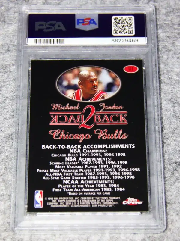 1998-99 Michael Jordan #B1 Topps Chrome Back 2 Back PSA 9 MINT