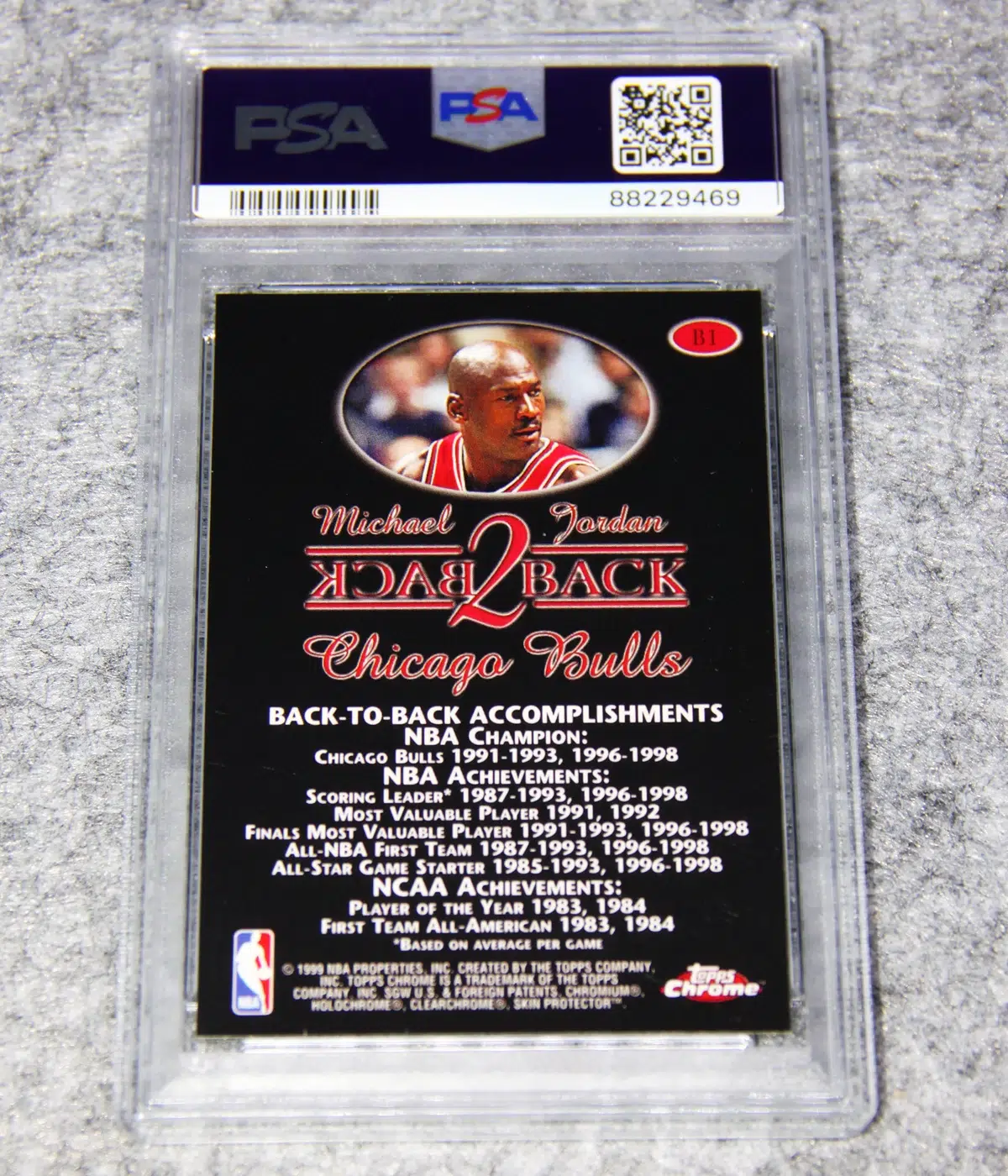 1998-99 Michael Jordan #B1 Topps Chrome Back 2 Back PSA 9 MINT