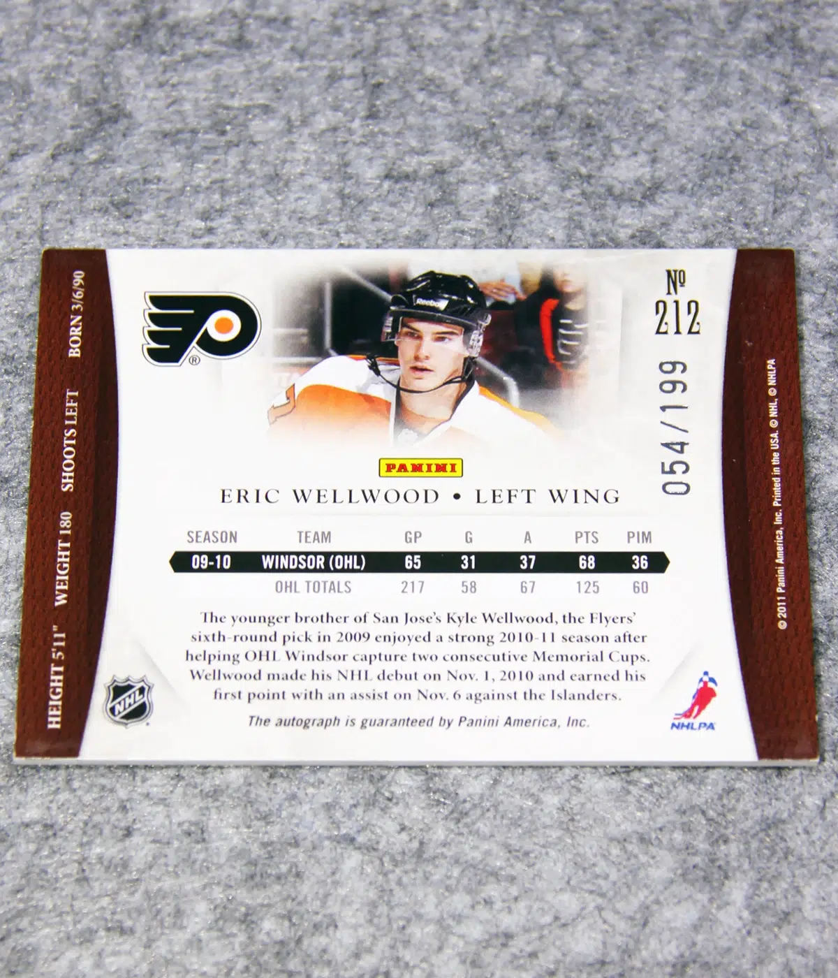 2011-12 Eric Wellwood #212 Panini Dominion Hockey Auto