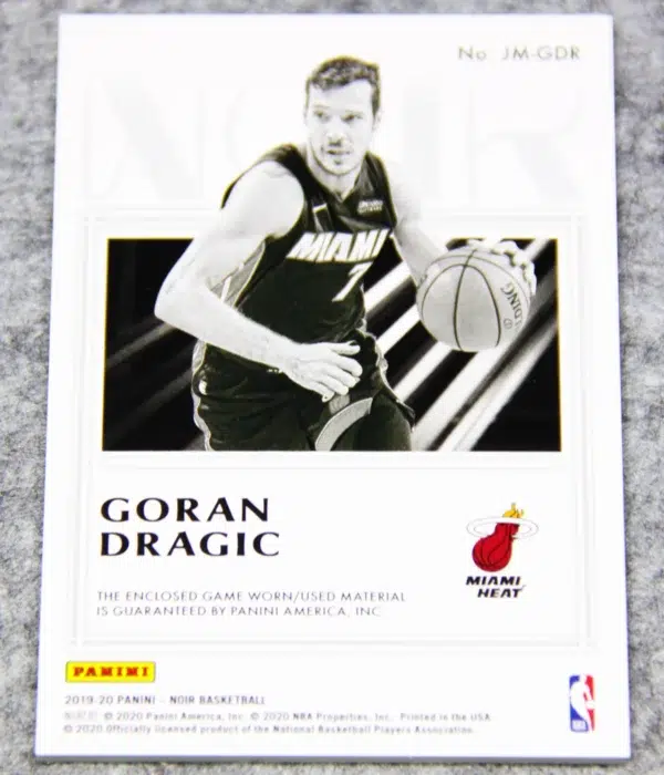 2019-20 Goran Dragic #JM-GDR Panini Noir Jumbo Material Relic /99