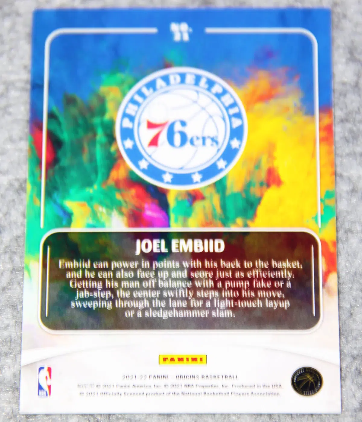 2021-22 Joel Embiid #21 Panini Origins Orange /75