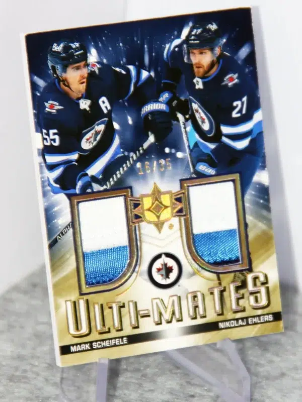 2021-22 Mark Scheifele & Nikolaj Ehlers #UTM-SE Upper Deck Ultimate Collection Ulti-Mates Dual Patch /35