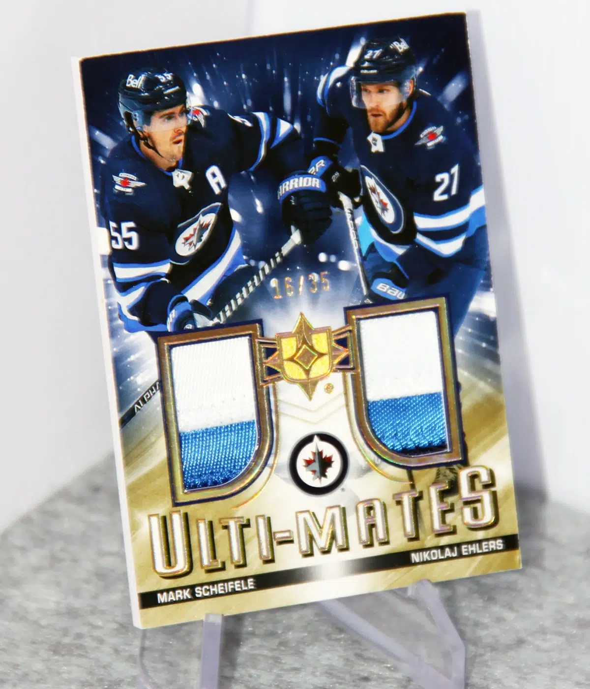 2021-22 Mark Scheifele & Nikolaj Ehlers #UTM-SE Upper Deck Ultimate Collection Ulti-Mates Dual Patch /35