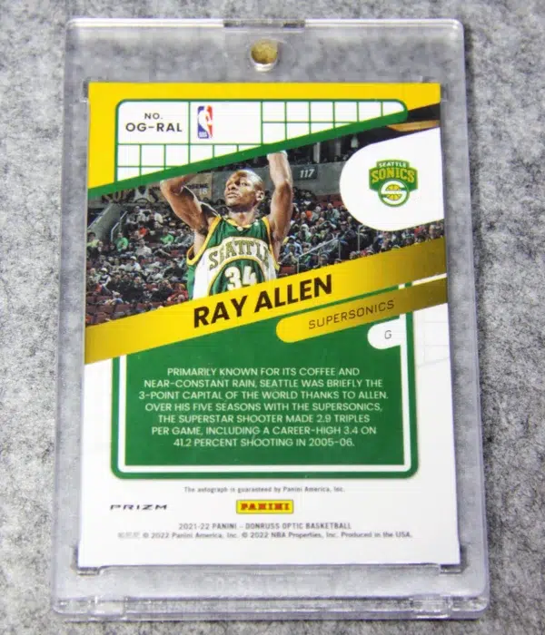 2021-22 Ray Allen #OG-RAL Panini Donruss Optic Opti-Graphs Choice Prizm Auto
