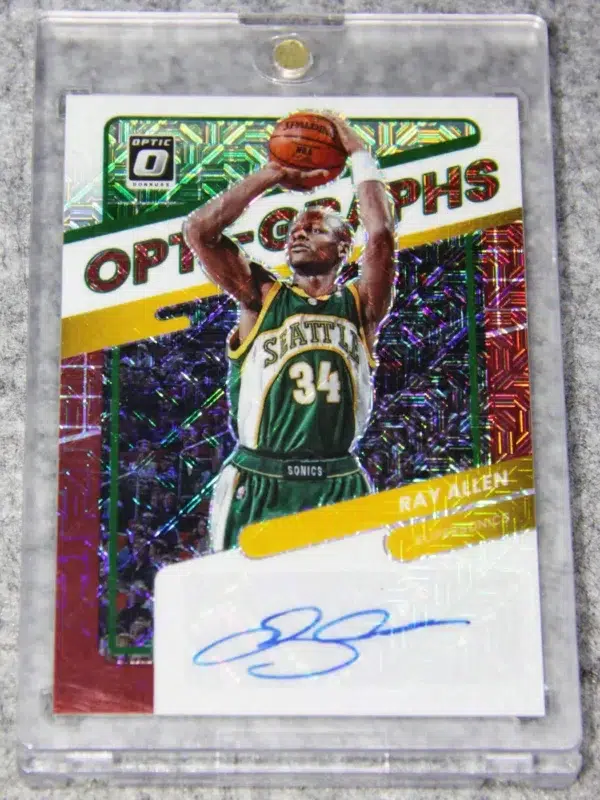 2021-22 Ray Allen #OG-RAL Panini Donruss Optic Opti-Graphs Choice Prizm Auto