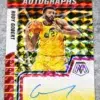 2021-22 Rudy Gobert #AM-RGG Panini Mosaic Autographs Red Yellow Choice Prizm