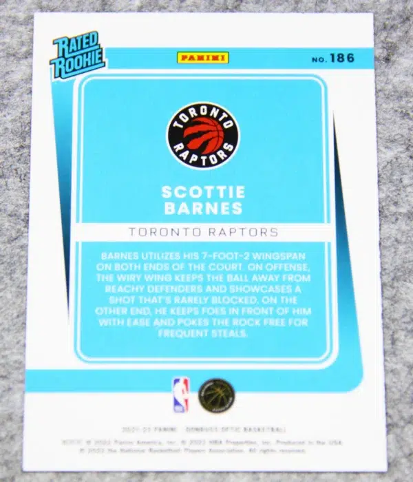 2021-22 Scottie Barnes #186 Panini Donruss Optic RC