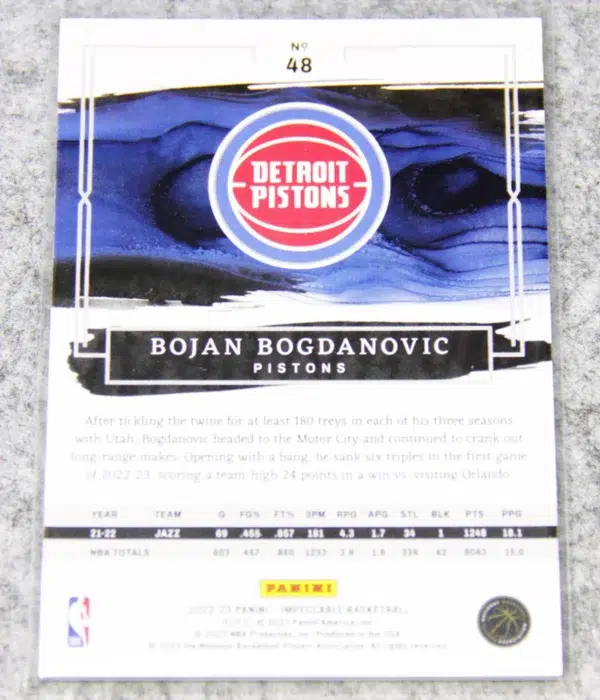2022-23 Bojan Bogdanovic #48 Panini Impeccable /99