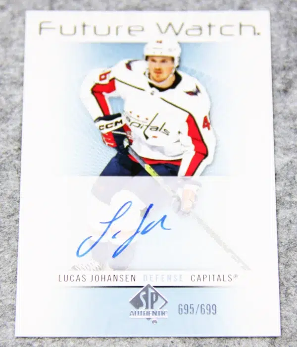 2022-23 Lucas Johansen #RFWA-LJ Upper Deck SP Authentic Retro Future Watch Auto /699