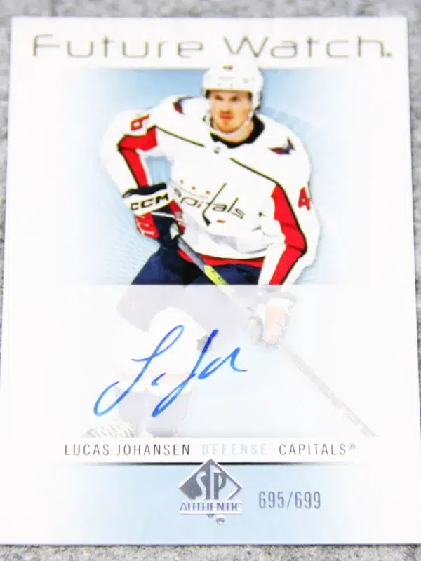 2022-23 Lucas Johansen #RFWA-LJ Upper Deck SP Authentic Retro Future Watch Auto /699