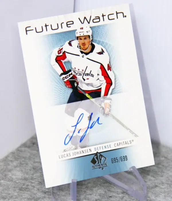 2022-23 Lucas Johansen #RFWA-LJ Upper Deck SP Authentic Retro Future Watch Auto /699