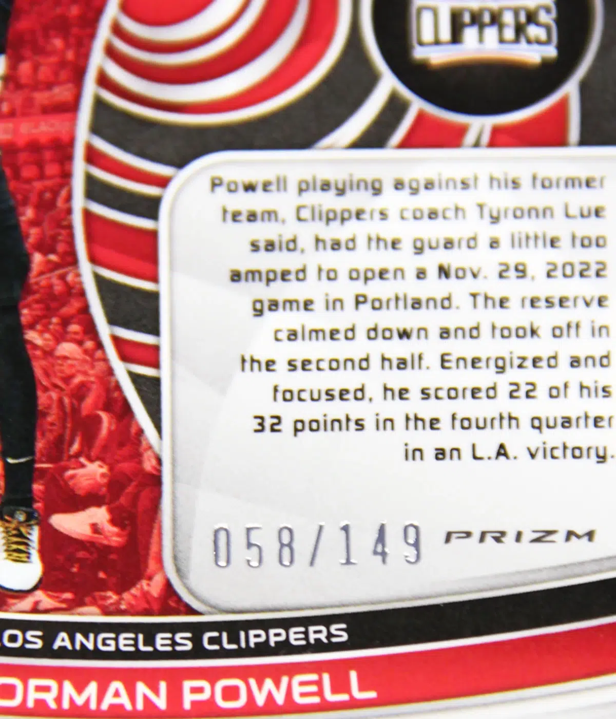 2022-23 Norman Powell #120 Panini Spectra Celestial Prizm /149