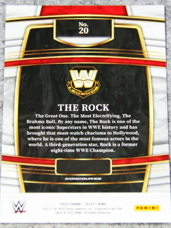 2022 Dwayne The Rock Johnson #20 Select WWE Concourse Red, White & Blue