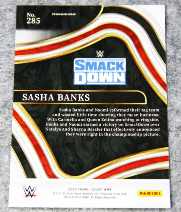 2022 Sasha Banks #285 Panini Select WWE Smack Down Ringside SP