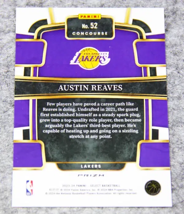2023-24 Austin Reaves #52 Panini Select Orange Flash Prizm