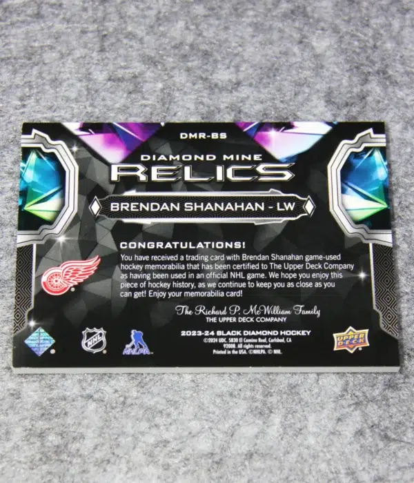 2023-24 Brendan Shanahan #DMR-BS Upper Deck Black Diamond Hockey Diamond Mine Relics