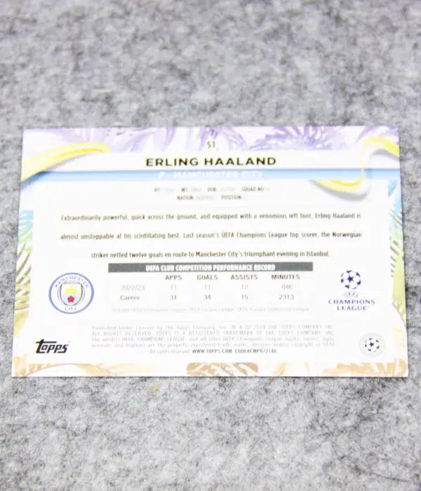 2023-24 Erling Haaland #51 Topps UEFA Champions League Carnaval