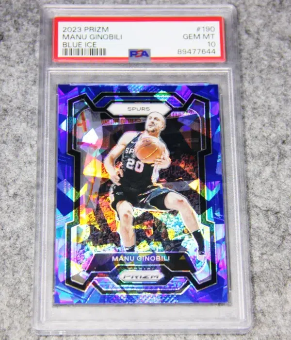 2023-24 Manu Ginobili #190 Panini Prizm Blue Ice Prizm /125 PSA 9 MT