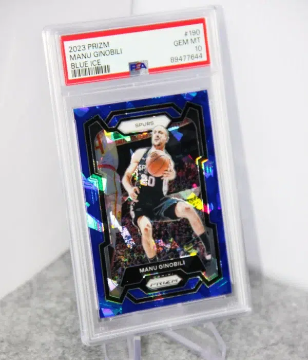 2023-24 Manu Ginobili #190 Panini Prizm Blue Ice Prizm /125 PSA 9 MT