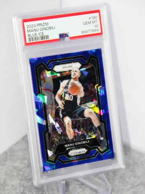 2023-24 Manu Ginobili #190 Panini Prizm Blue Ice Prizm /125 PSA 9 MT