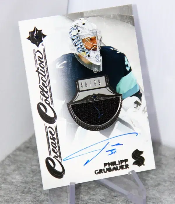 2023-24 Philipp Grubauer #CC-PG Upper Deck Ultimate Crease Collection Patch Autograph /99